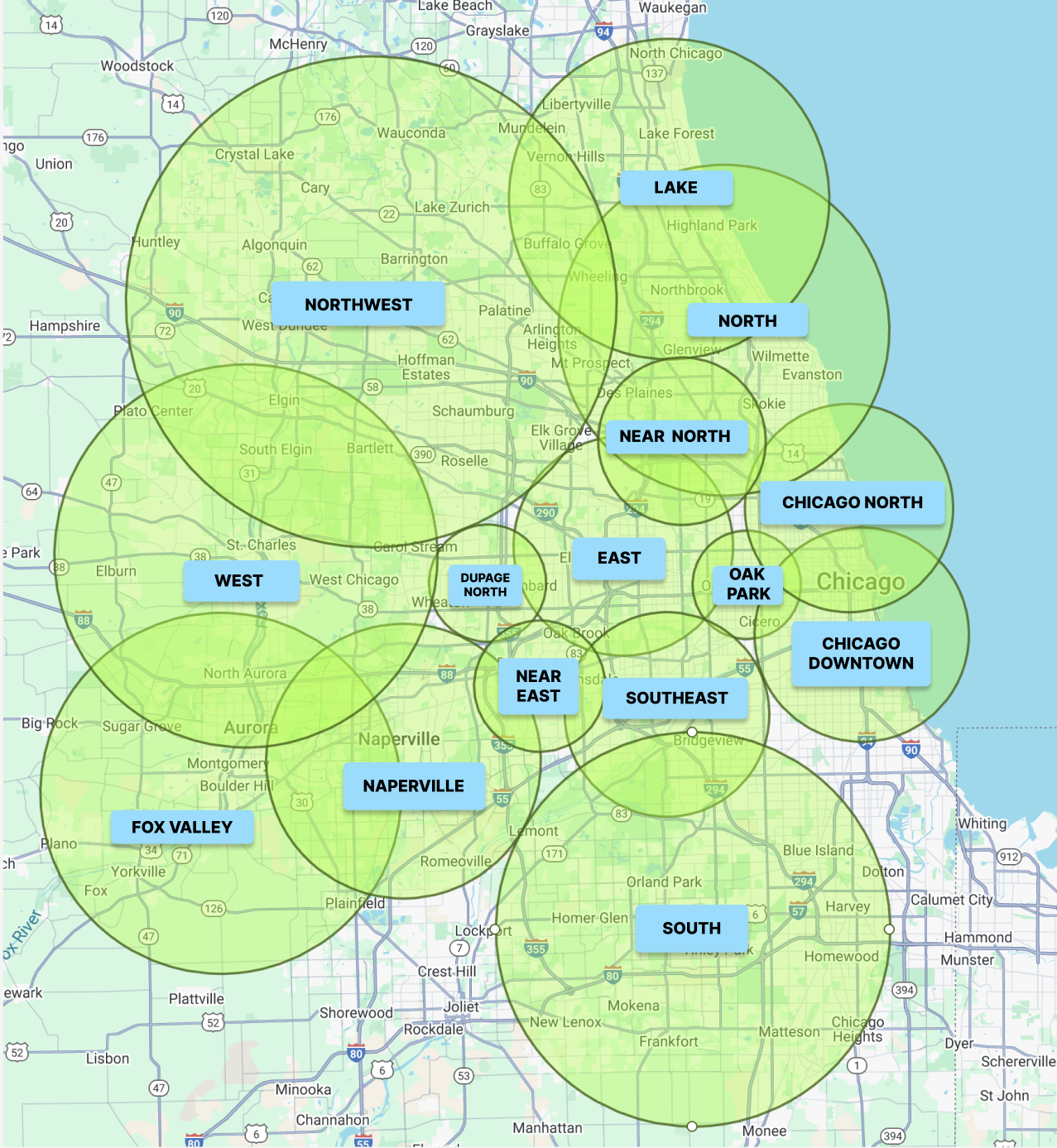 Chicagoland Region Map